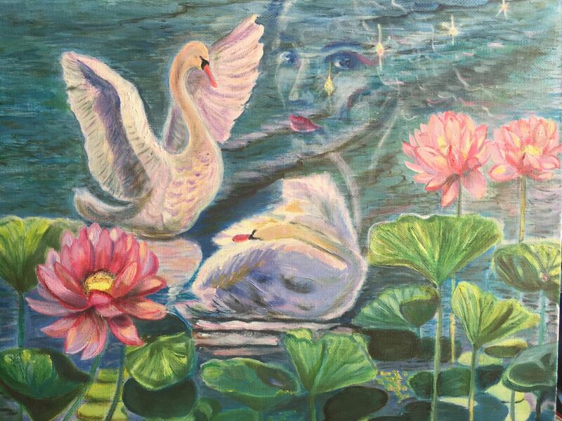 The swan's loyalty - a Paint by Elena Kabanova