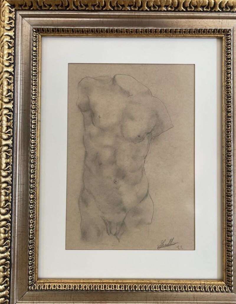 Male Torso - a Paintings by Giselle Saba