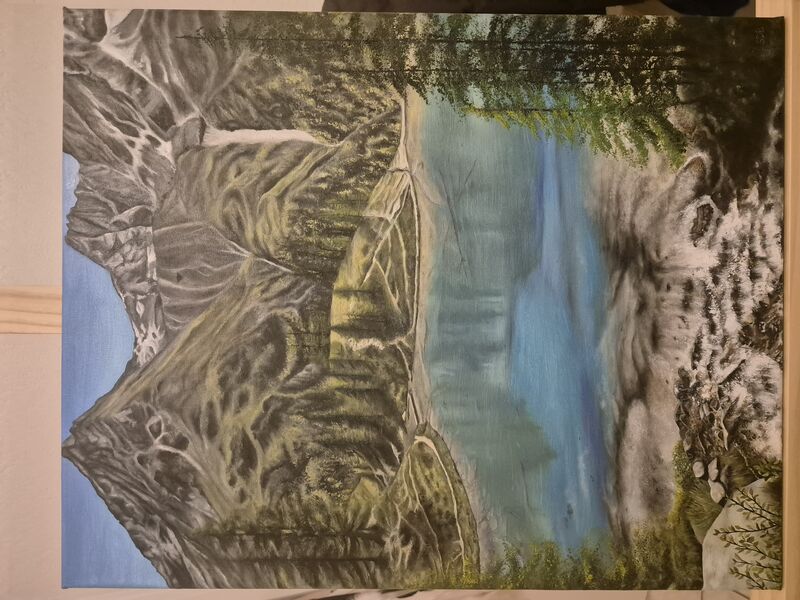 The View Between Mountains - a Paintings by SDB