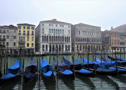 Venice - Gondolas in Winter - Ca\' Loredan and Ca\' Farsetti - a Photographic Art Artowrk by Andrea Perin - Lo scrittore della laguna