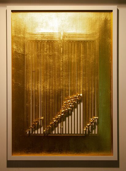 Gold Divarication - a Sculpture & Installation Artowrk by David Berkovitz