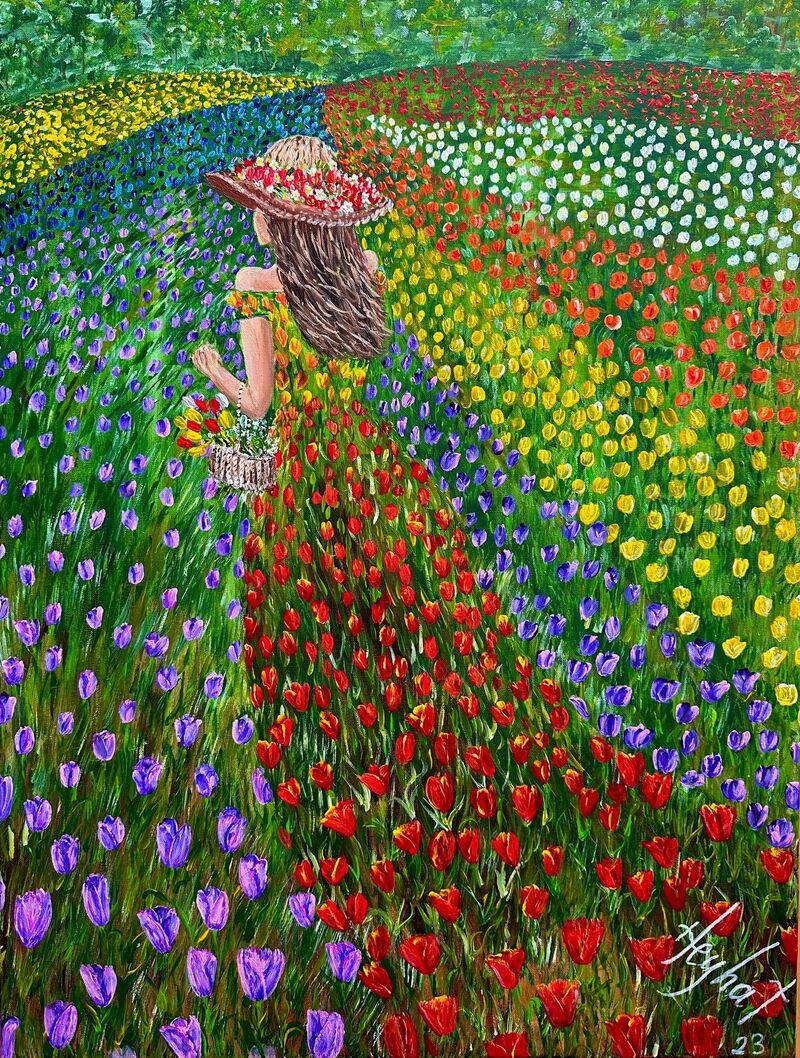 Tulip Field - a Paint by Heyhat Hajo