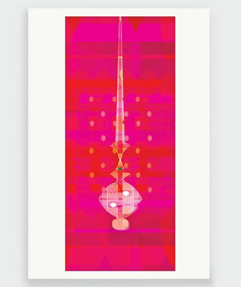 Sword of Damocles in Magenta - a Digital Art by Caitlin Carter