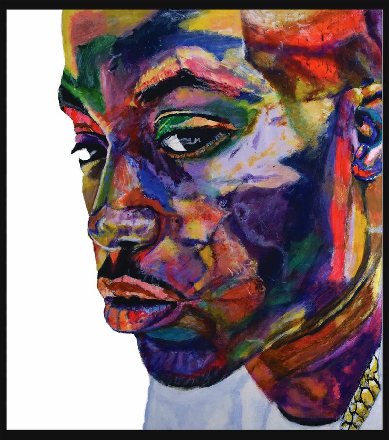 Rainbow Man - a Paint by Emmanuel Nwobi