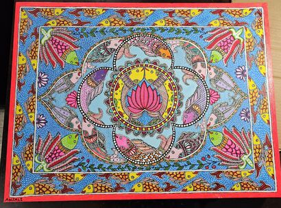 Machli Raas (Dance of Fish)  - a Paint Artowrk by Anjali Gupta