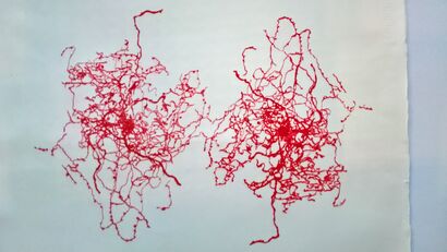 Red Hip Cells - A Land Art Artwork by Gaby Bon