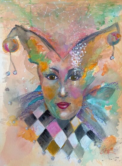Lady Joker - a Paint Artowrk by Christine Rechnitzer