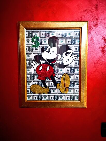 Mickey Mouse Dollars Pop - A Urban Art Artwork by Matteo D'Adda