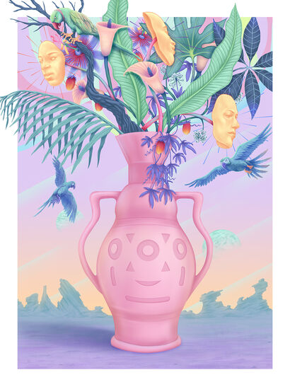 The Vase Of Faces - Jungle - a Digital Graphics and Cartoon Artowrk by Ladislas