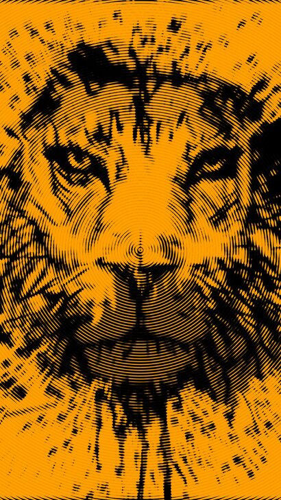 Lion Half Tone Art - A Digital Art Artwork by Twist