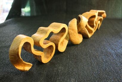 Wood Ribbon and knot n°1 - a Sculpture & Installation Artowrk by Jacques BOUIS