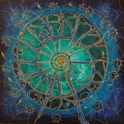 Spiral Ferris Weel of 5D Light. - a Paint Artowrk by Newton  Rocha
