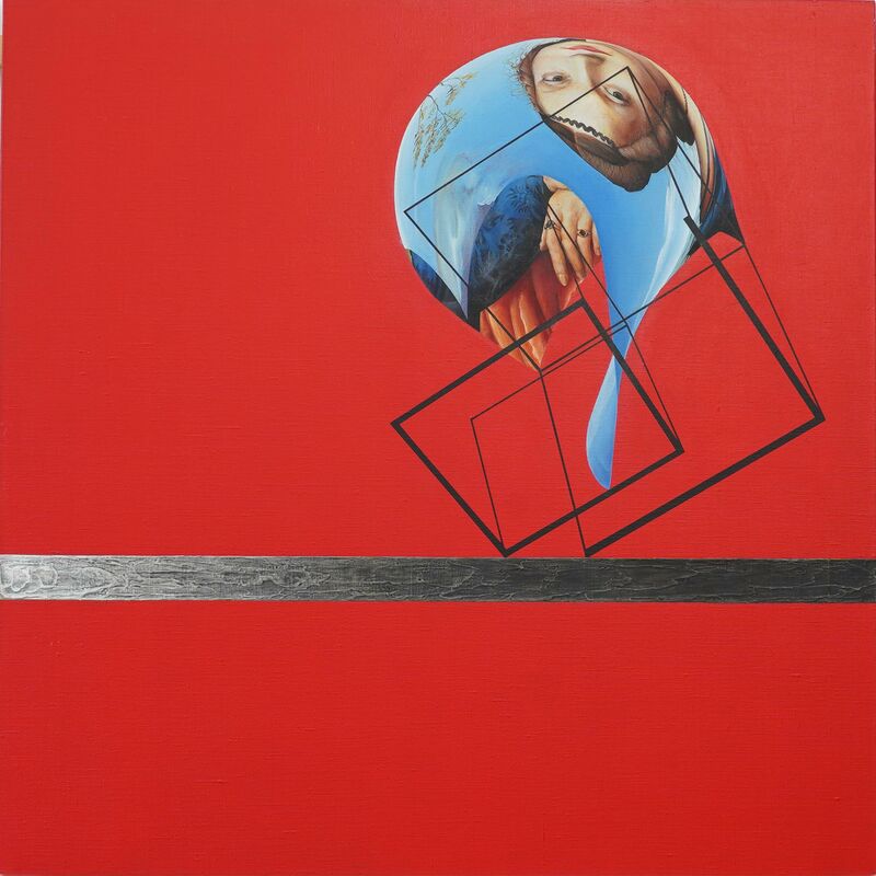 Love you Mona. In red - a Paintings by Solomiia Pokhodzhai