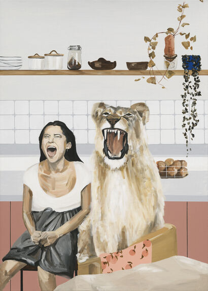 Lioness - a Paint Artowrk by Anat Rozenson Ben-Hur
