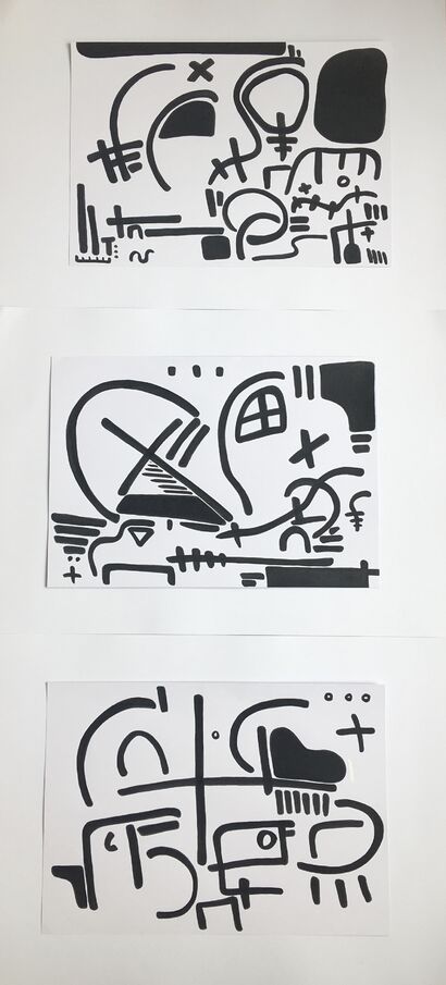 Inner Death in three stages - a Paint Artowrk by Justine Ladaique