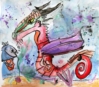 Fynn the Sea Dragon - A Paint Artwork by Aria Luna