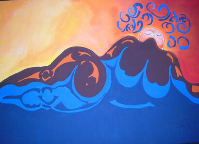 All in one: The Kings Vision of when God Blue Smoke and made Sunset Splash - a Paint Artowrk by Shar