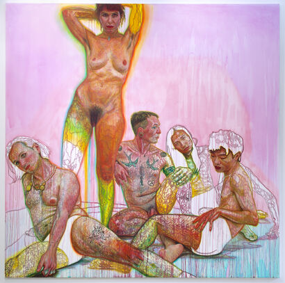 Naked Drag; The Power of The Pose  - a Paint Artowrk by Cecilia Ulfsdotter Klementsson 