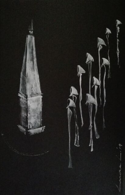 pañuelos blancos  - a Paint Artowrk by Laura Loyola