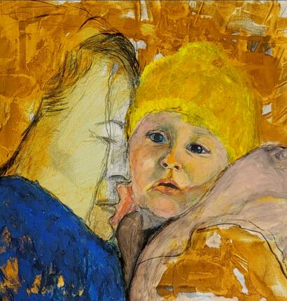 Mutter und Kind-Ukraine,  mother and child-Ukraine - a Paint Artowrk by Karin Göppert