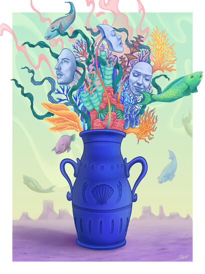 The Vase Of Faces - Aquatic - a Digital Graphics and Cartoon Artowrk by Ladislas