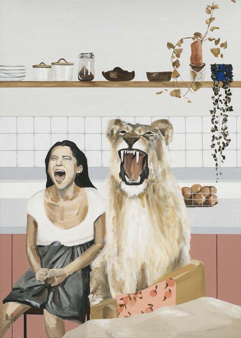 Lioness - a Paint by Anat Rozenson Ben-Hur