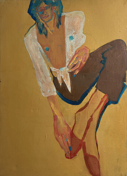 blue boy - A Paint Artwork by Anastasia Kurakina