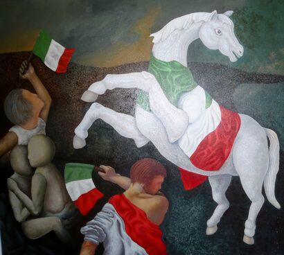 La cavalla imbizzarrita - A Paint Artwork by Enrico Dennj Peretto