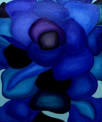 FLOWERS - BLUE SERIES N.1 - A Paint Artwork by ELEONORA FIRENZE