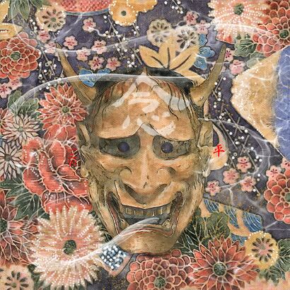 A series of five artworks: Breathtaking Masks Two, Hannya, a Demon of Jealousy  - A Digital Art Artwork by Taira