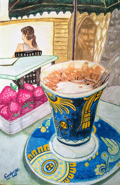 Café au lait - a Paint Artowrk by Jo Lan Tao