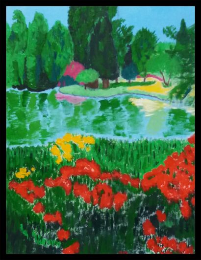 Paesaggio sul fiume - a Paint Artowrk by Renzo Battacchi