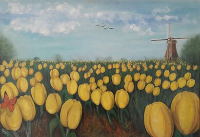 Viaggio in Olanda - tulipani gialli - a Paint Artowrk by DANIELA GARGANO