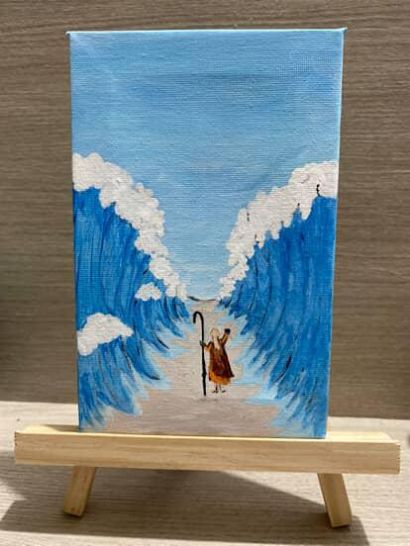 Moises among the waters - a Paint Artowrk by Sandra Milena Julio Lopez Samy
