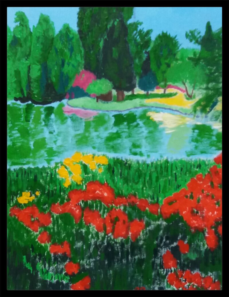 Paesaggio sul fiume - a Paint by Renzo Battacchi
