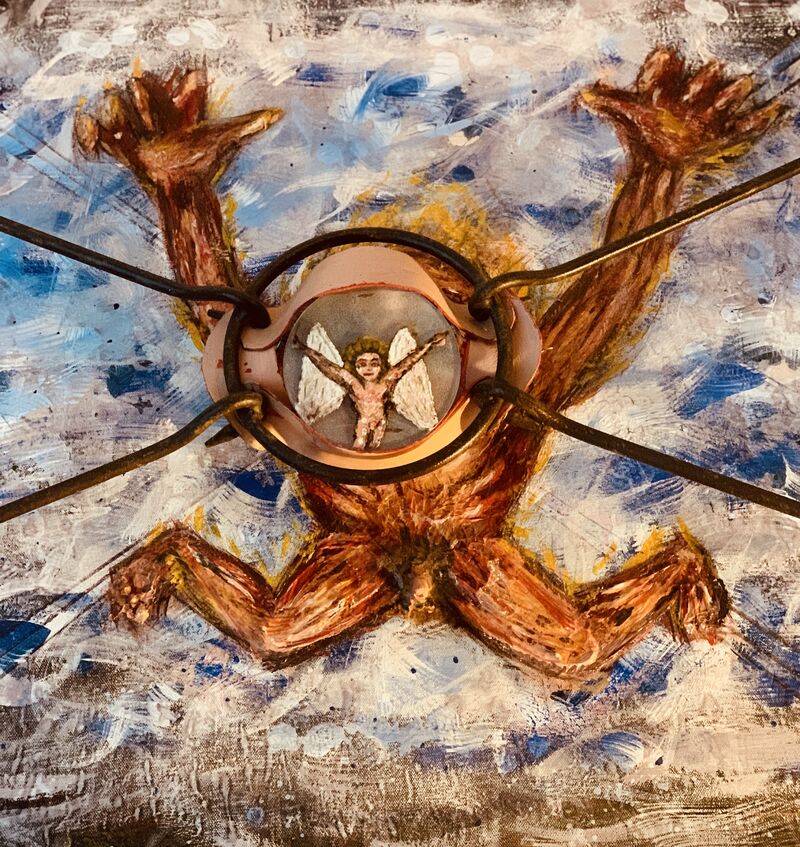 the Myth of Daedalus and Icarus - a Paintings by Ermanno Paesano