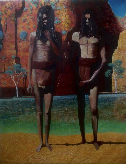Martuwarrafitzroyriver Warriors  - A Paint Artwork by Aengus Cullinan