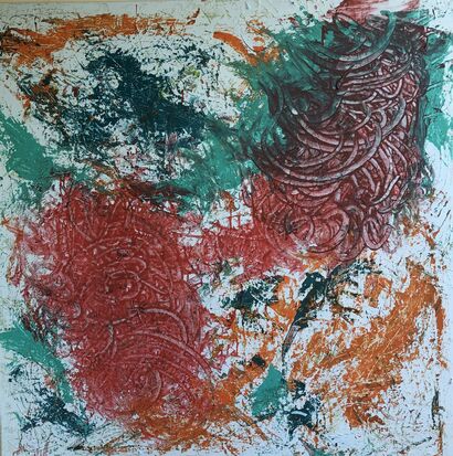Spirali arancio - A Paint Artwork by Angela Iandelli