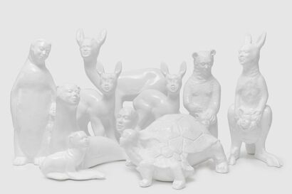 Anipeople Family - A Sculpture & Installation Artwork by MariaGiovanna Versace