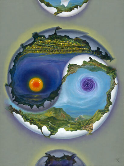  Pondering eggs in day and night I Jerome Chia-Horng Lin - a Paint Artowrk by KUUN ART
