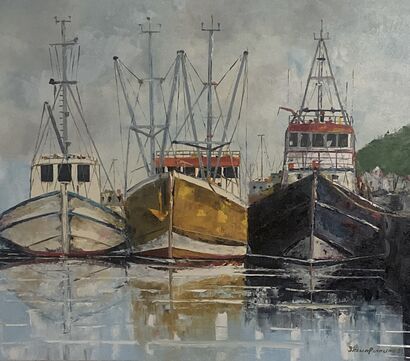 Fishing Harbour - a Paint Artowrk by Breno