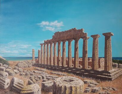 La Grecia in Sicilia. Selinunte. Tempio C. - a Paint Artowrk by DANIELA GARGANO