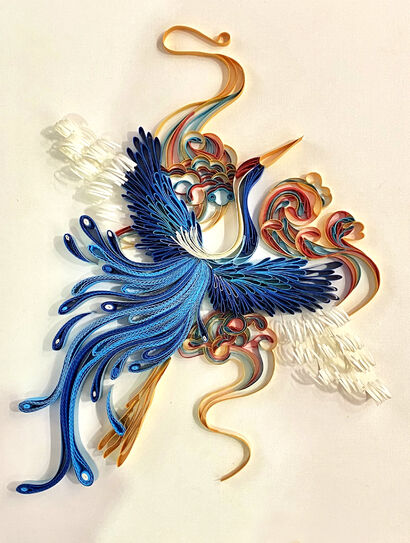 Red Crowned Crane - a Art Design Artowrk by Celine Chan