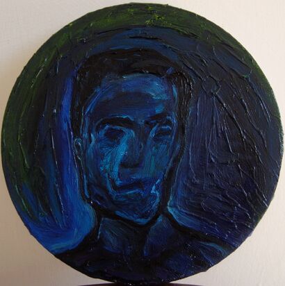 Blue Self-portrait - a Paint Artowrk by Lorenzo Campetella