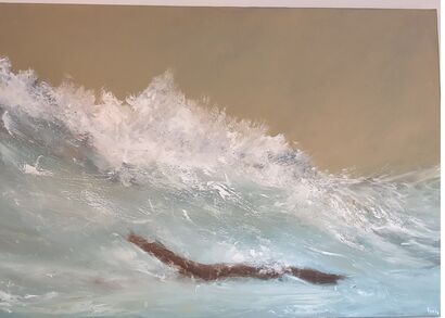 La Grande Vague - The Big Wave - a Paint Artowrk by NANIE