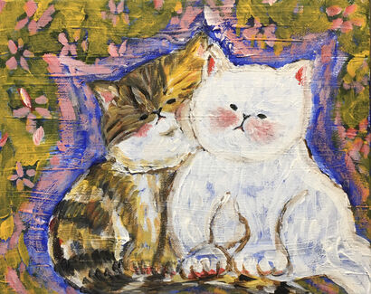 Deep family love - impersonate  cats - - a Paint Artowrk by Concon Sakura