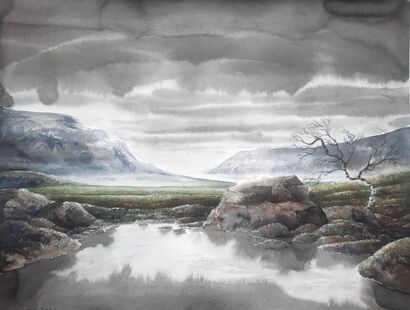 Fjällsjö - a Paint Artowrk by Nils Pleje