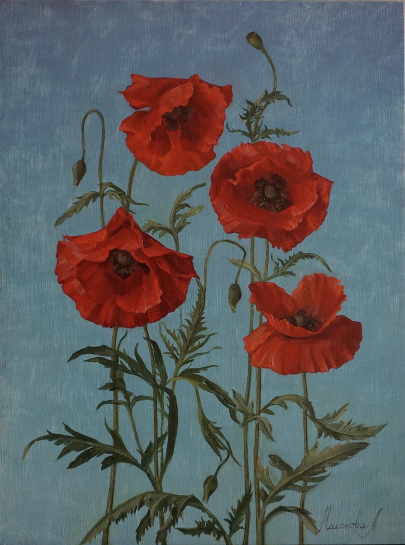 Red Poppies  - a Paint by Larisa Nikonova