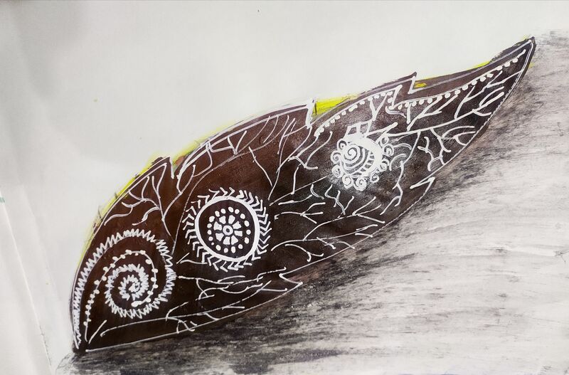 leaf mandala art - a Paint by Shilpa Das