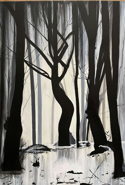 Light in the dark forest - a Paint Artowrk by Emka